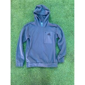 Adidas Hoodie Pullover Sweatshirt Athleisure Activewear Pocket Gray S